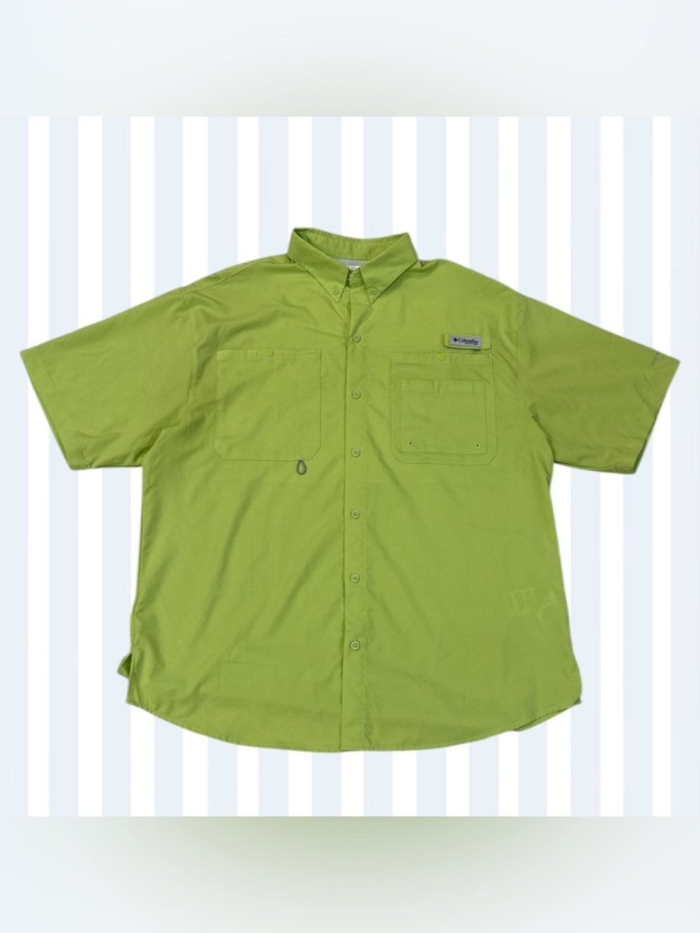 Columbia Short-Sleeve Button-Up Shirt in Lime